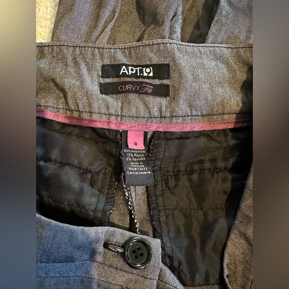Apt 9 Women’s Gray Dress Pants  Size 8 Curvy Fit With Pockets - Picture 8 of 9